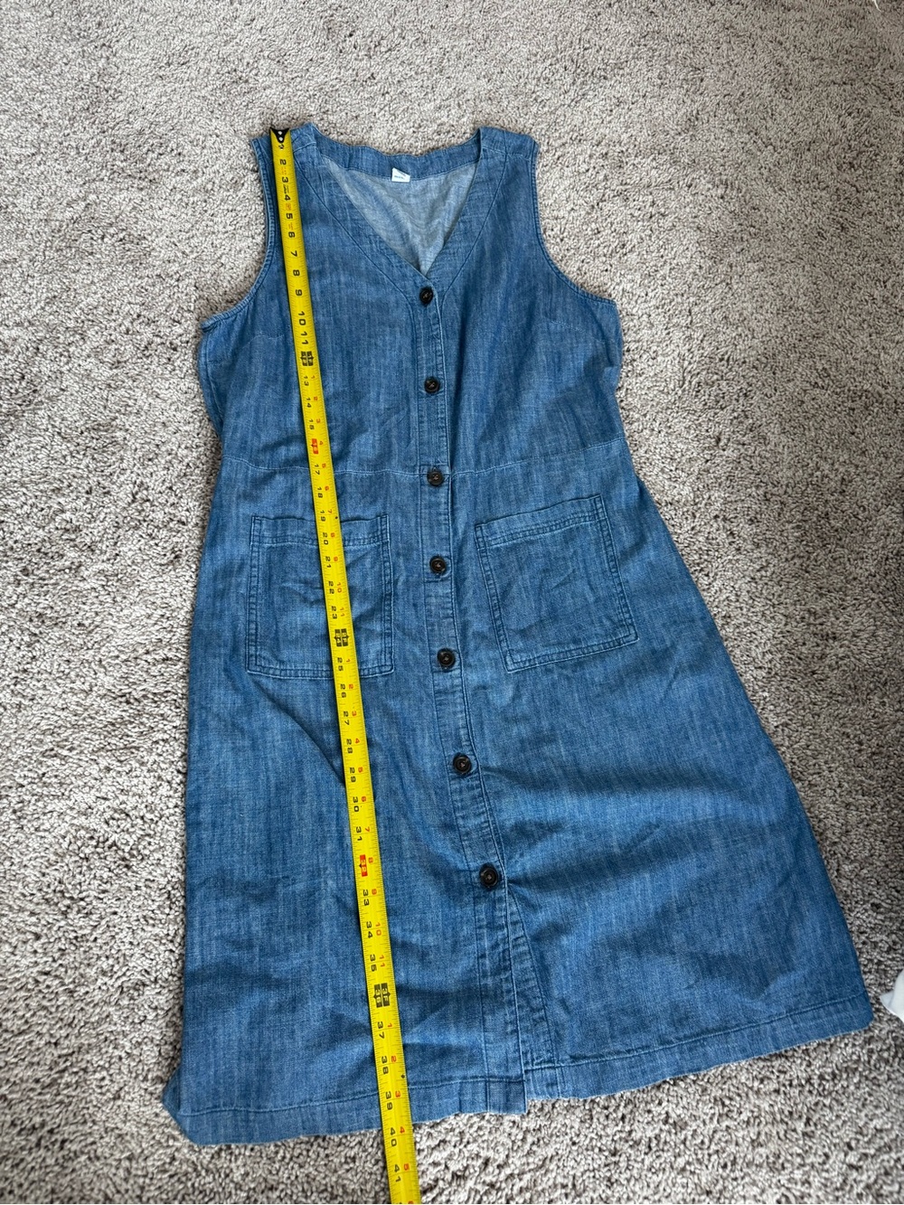 Old Navy Blue Chambray Button-Front Midi Dress - Picture 13 of 14